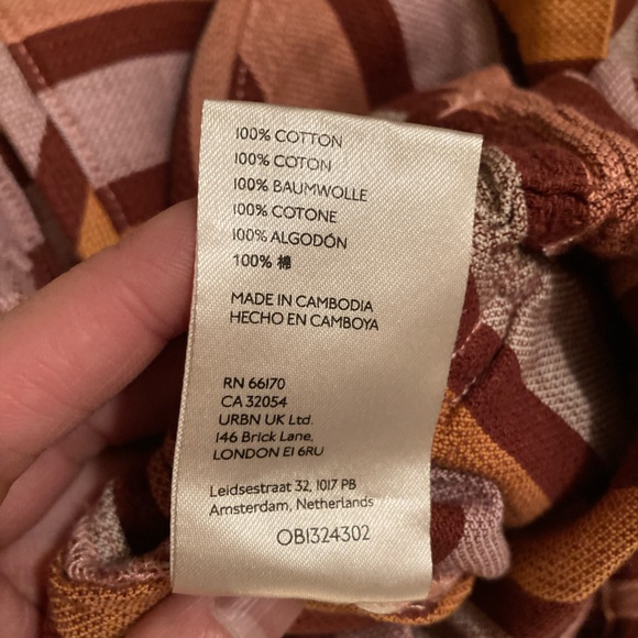 Anthropologie Pink & Orange Belted Stripe Shorts - size XS - Picture 8 of 8